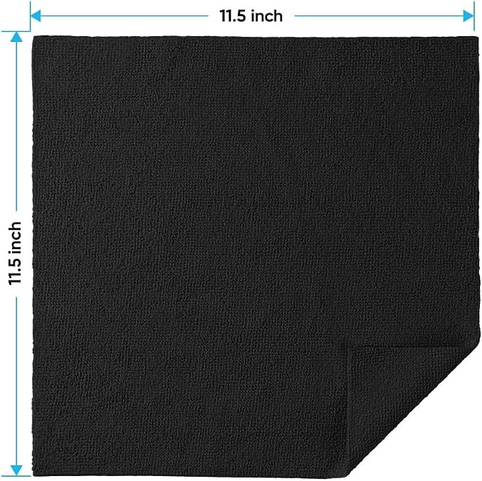 HOMEXCEL Black Microfiber Cleaning Cloths, 20 Pack Cleaning Rags - Lint Free & Scratch-Free Microfiber Towels for Cars, House & Kitchen, Absorbent Cleaning Towels, 11.5 x 11.5 Inch