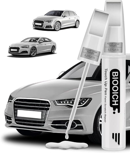 Touch Up Paint Pen Exact Color Match Car Chip and Scratch Repair (for Audi, Florett Silver Metallic(LZ7G/L5))