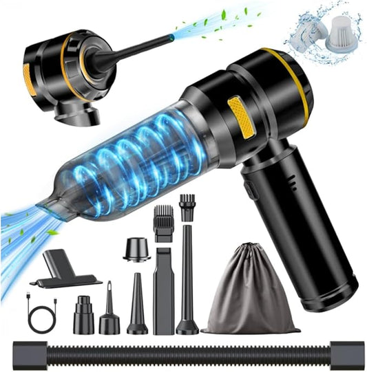 WINWEND Car Vacuum Cleaner High Power - 22000PA Portable Cars Vacuum 4 in 1 Compressed Air Duster & Air Blower & Pump Hand Held Vacuum Cordless with Brushless Motor for Car Home Office Black