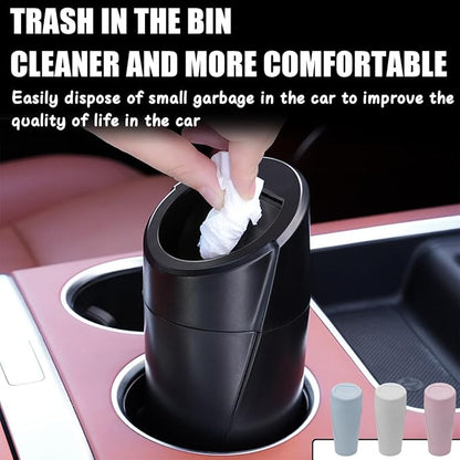 Osilly Car Trash Can with Lid, Mini Portable Leakproof Automotive Garbage Bin Multipurpose Organizers and Storage, Universal for SUV, Truck, RV, Home, Office, Kitchen, Bedroom and More（Black）