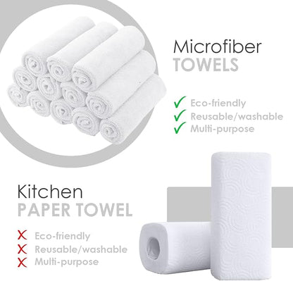 Avalon Towels Microfiber Cleaning Cloths (Value Pack of 48) - Size 16 x 16 Inches, Highly Absorbent Cleaning Rags, Lint Free, Reusable and Washable, Microfiber Towels for Cars