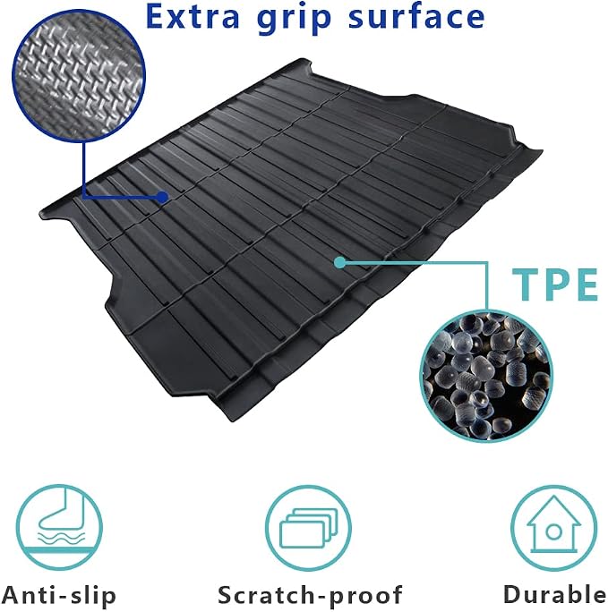 BestEvMod for Rivian R1T Truck Bed Mat Liner Foldable Accessories Pickup Heavyweight Bed Mat All-Weather Protection Compatible with Rivian R1T 2026 2025 2024 2023 2022 Accessories