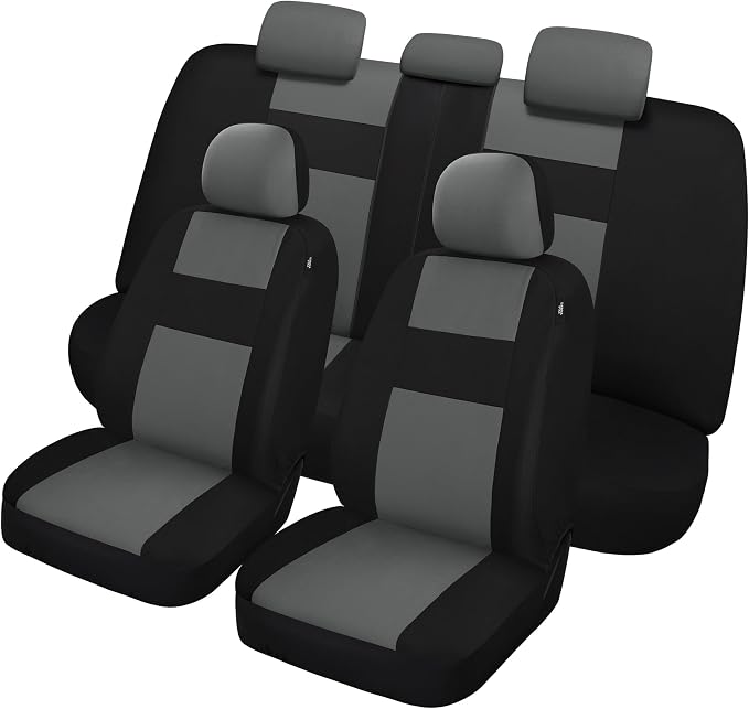 VarCozy Seat Covers for Car Front Pair, Breathable Cloth Front Car Seat Covers, Universal Cloth Seat Covers for SUV Sedan Van, Automotive Interior Covers, Airbag Compatible