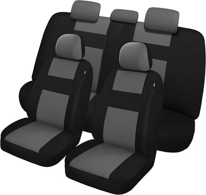 VarCozy Seat Covers for Car Front Pair, Breathable Cloth Front Car Seat Covers, Universal Cloth Seat Covers for SUV Sedan Van, Automotive Interior Covers, Airbag Compatible