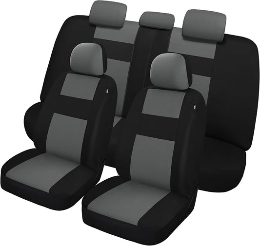VarCozy Seat Covers for Car Front Pair, Breathable Cloth Front Car Seat Covers, Universal Cloth Seat Covers for SUV Sedan Van, Automotive Interior Covers, Airbag Compatible