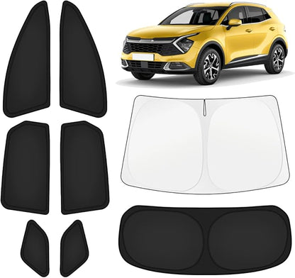 KUST Car Window Shades for Kia Sportage 2023-2025 2026 Windshield Sun Shade Side Window Cover UV Block Privacy Protection Sportage Accessories for Camping Blackout Rear Back Full Set 8PCS