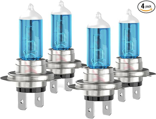 Compatible for Hyundai Tucson Headlight Bulbs 2016 2017 2018, Halogen H7 High Beam + H7 Low Beam, 6000K White, 300% Brightness, Plug N Play, 4-Pack