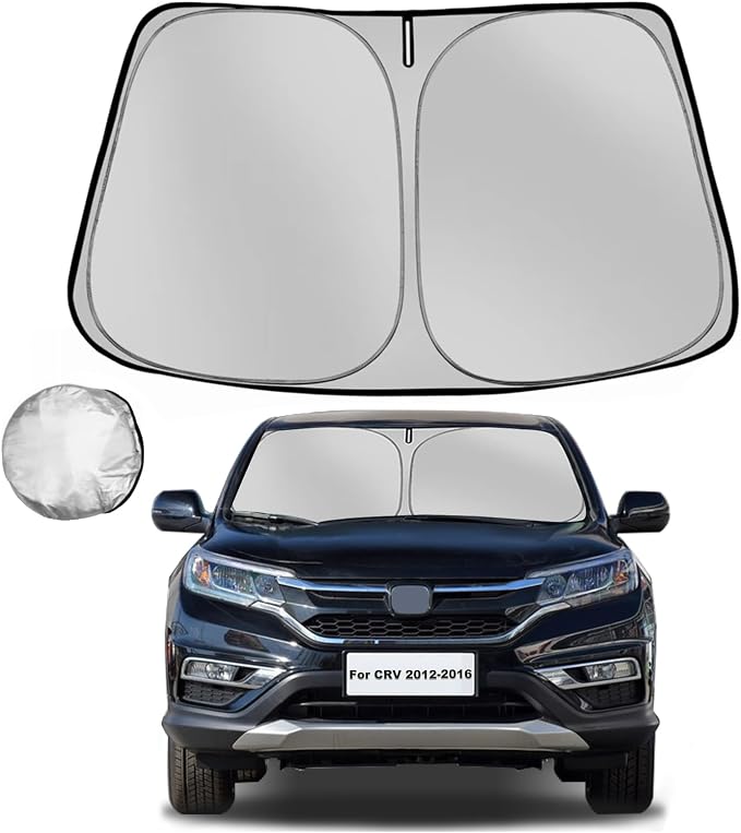 Windshield Sun Shade for Honda CRV 2012-2016 CR-V SUV Foldable Sun Sunshade for Car Front Window Blocks UV Rays and Heat Automotive Interior Protector Custom Fit Accessories