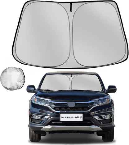 Windshield Sun Shade for Honda CRV 2012-2016 CR-V SUV Foldable Sun Sunshade for Car Front Window Blocks UV Rays and Heat Automotive Interior Protector Custom Fit Accessories