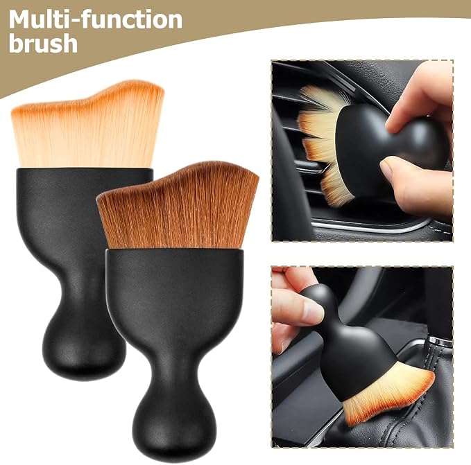 Blilo Car Interior Detailing Brush, Auto Soft Hair Cleaning Brushes, Curved Dirt Dust Collectors, Removal Tool for Dashboard Air Conditioner Vents Leather, Scratch Free (Purple/1PCS)