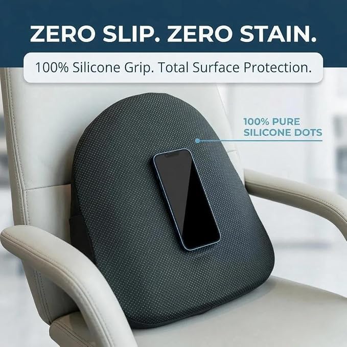 Lumbar Support Pillow for Office Chair & Car Seat, All-Season Memory Foam for Lower Back Pain Relief, Non-Slip Back Cushion with Dual Straps for Desk Workers & Drivers, Black