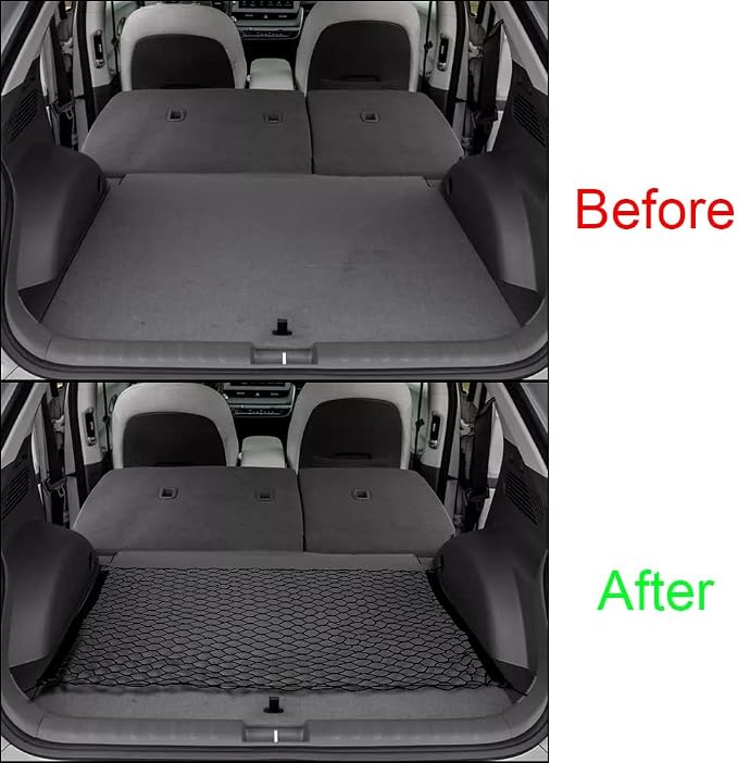 BestEvMod for Ioniq5 Cargo Mesh Net Accessories,Stretchable Trunk Organizer Cargo Net Elastic Mesh with Hooks Compatible with Hyundai Ioniq 5 2022-2026 Accessories