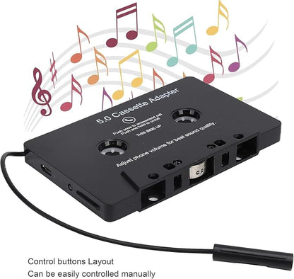 Car Audio Bluetooth 5.0 Cassette Receiver, Cassette Bluetooth Adapter for Car Tape Player, Wireless Cassette Aux Adapter with Hands-Free Calling, Universal Compatibility for Smartphones, Tablets