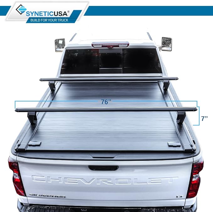 Syneticusa MR Retractable Truck Bed Cover with Crossbars for Ford F-150 2004–2026 | 6’7” (78.9”) Bed | Aluminum Hard Retractable Tonneau Cover | One-Person Installable | Waterproof, Low-Profile