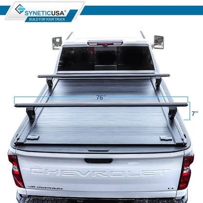 Syneticusa MR Retractable Truck Bed Cover with Crossbars for Ford F-150 2004–2026 | 6’7” (78.9”) Bed | Aluminum Hard Retractable Tonneau Cover | One-Person Installable | Waterproof, Low-Profile