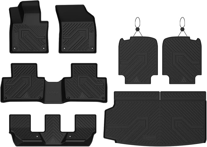 LASFIT Floor Mats & Cargo Liner for 2016-2026 Volvo XC90 Non-PHEV 7 Seats Only, Custom Fit All Weather TPE Floor Liners, Refined Interior Protection, 1st 2nd 3rd Row Mats, Trunk Mat & Backrest Mats