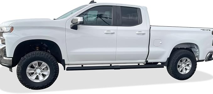 APS Side Steps Compatible with Chevy Silverado GMC Sierra 1500 2019-2026 Extended Cab 6.5ft Bed & 2500 3500 2020-2026 (Exclude 19 1500 LD)(Silverado 1500 LTD Sierra 1500 LD 2022) (5in Wheel to Wheel)