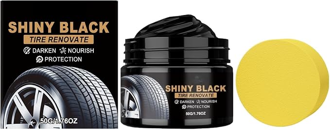 Tire Shine Cream Car Tire Ceramic Coating, Delivers Deep Black Gloss Finish Wheel Cleaning Wax with UV Protection & Dust Resistance, Long-Lasting Nourishing Tyre Care Cream for Auto Maintenance