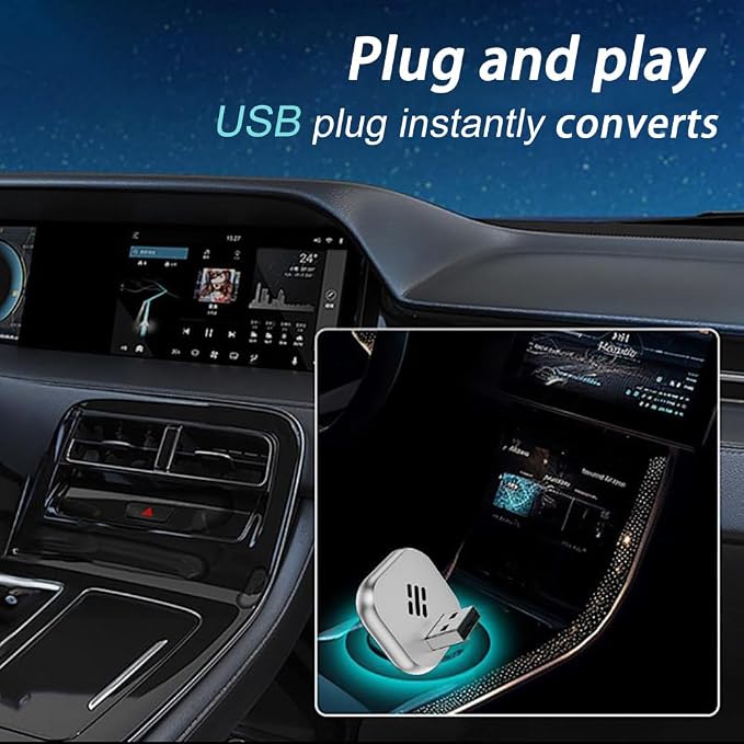 Wireless Carplay Adapter for Ford Edge 2017 2018 2019 2020 2021 2022 2023 2024, 2-in-1 CarPlay Adapter Convert Wired to Wireless, Plug and Play, Stable Connection,A