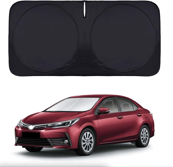 for Toyota Corolla 1990-2025 Windshield Sun Shade, Front Window Sunshade for 2022 Corolla Prius Yaris Sienna Toyota C-HR 2018-2023 Custom Fit Windshield Cover Sun Visor 210T Reflective Car Accessorie