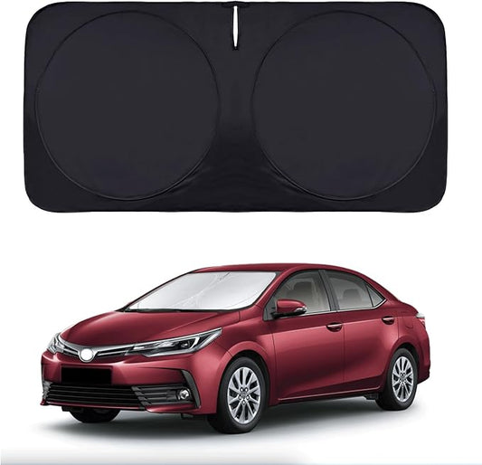 for Toyota Corolla 1990-2025 Windshield Sun Shade, Front Window Sunshade for 2022 Corolla Prius Yaris Sienna Toyota C-HR 2018-2023 Custom Fit Windshield Cover Sun Visor 210T Reflective Car Accessorie
