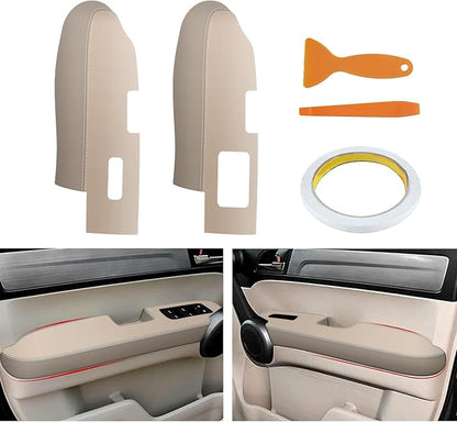 AOMSAZTO Front Door Panels Armrest Cover Leather Left & Right for Honda Cr-V CRV 2007-2012 (Beige)