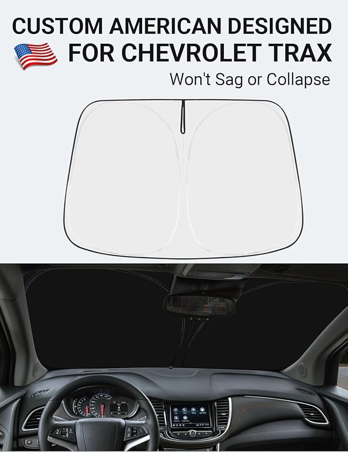 Proadsy Custom Fit 2013-2023 Chevrolet Trax LS/1RS/LT/2RS/ACTIV SUV Windshield Sun Shade 4-Layer Foldable Front Sunshade Protector Sun Visor Blocks UV Rays Keep Car Cooler
