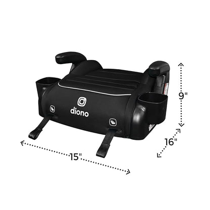 Diono Connect3 RXT Backless Booster, Pack of 2, Slim Fit 3-Across in Many Mid-Sized Sedans and SUVs, for Children from 40-120 lbs., Lightweight with Latch connectors, Black Storm