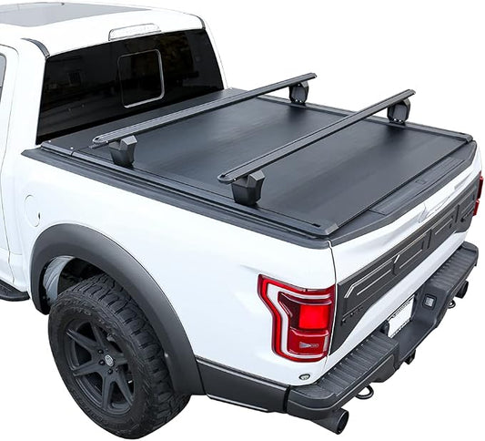Syneticusa AR Automatic Retractable Truck Bed Cover with Crossbars for Ford F-150 2004–2026 | 6’7” (78.9”) Bed | Aluminum Hard Retractable Tonneau Cover | Easy Installation | Waterproof, Low-Profile