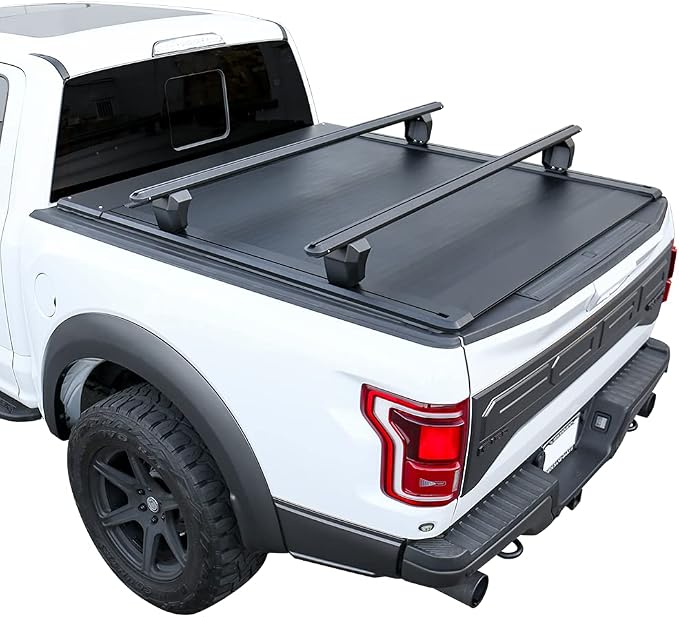 Syneticusa ER Power Retract Hard Tonneau Cover with Crossbars Fits 2004-2026 Ford F-150 5.5' (67”) Truck Bed Waterproof Accessories Retractable