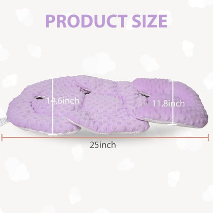 Infant Carseat Insert, 2-in-1 Reversible Baby Car Seat Cushion for Newborn Toddler Head & Body Support Car Seat Pad for Carseats, Strollers, Swings, Bouncers(Purple)