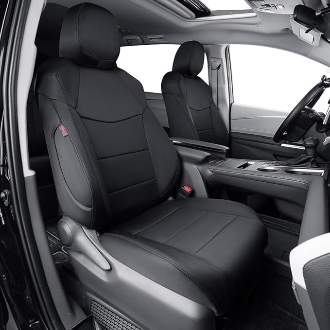 EKR Sienna Seat Covers for 2011-2020 Toyota Sienna LE,XLE, SE,XLE Premium 2nd Row 4/2/4 Split,8 Seats,Waterproof Car Seat Cover Full Set,Car Seat Protectors- Three Row,Neoprene (Black)