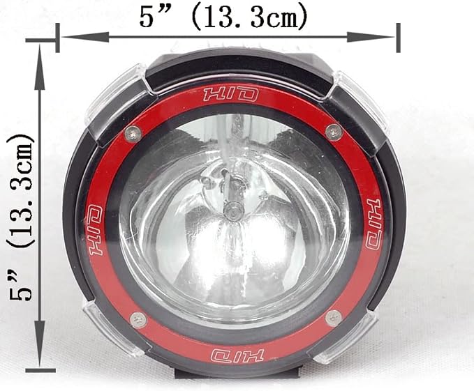 5 Inch HID Offroad Light Spot Beam 12-24V55W Fog Driving Work Lamp Clear and Amber Cover 4x4 Off-Road Rally Round Fog Lighting for SUV 4X4 ATV