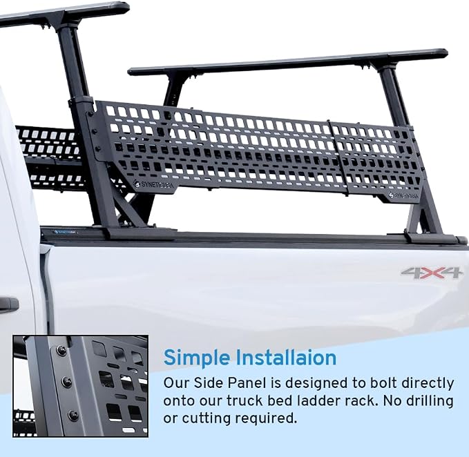 Syneticusa ER Power Retract Hard Tonneau Cover+R1 Rack+Molle Panels Fits 2004-2026 Ford F-150 6’7” (78.9”) Truck Bed Retractable