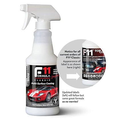 TopCoat F11 Car Polish & Sealer for Cars, Motorcycles, RVs and More – Water-Based Alternative to Ceramic Car Wax - 16 oz F11 Top Coat Spray Bottle