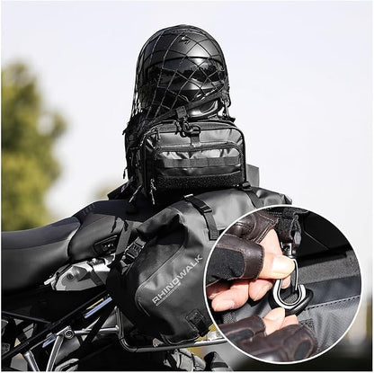 Rhinowalk Motorcycle Luggage Net Cargo Net Helmet Luggage Net with Adjustable Plastic Hooks for Motorcycles and Bicycles