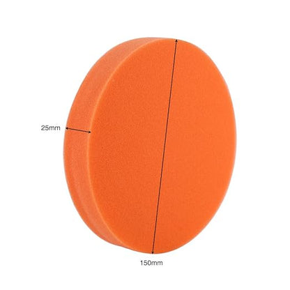 10 pcs 6 inch Sponge Polishing Waxing Buff Pads Set Kit for Car Polisher Buffer Orange (6'' 10PCS)
