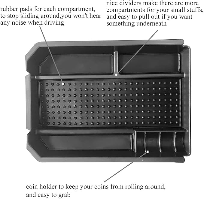 Center Console Organizer Tray Compatible with Toyota RAV4 2013 2014 2015 2016 Storage Box ABS Tray Insert Organizer Glove Pallet