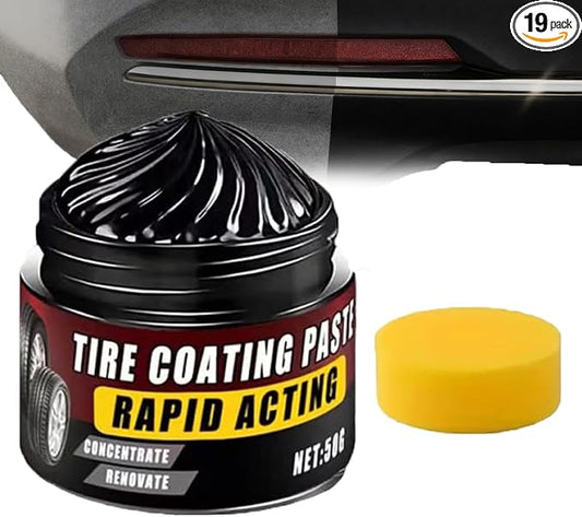 Premium Tire Coating & Trim Restorer, Premium Tire Coating & Trim Restorer Bring Back the Original Deep Black Shine to Rubber and Plastic, Tire Coating Paste,for Car, Truck, & More (1PCS)
