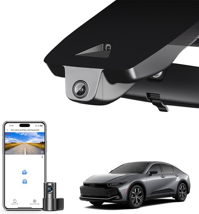 4K Front & 2K Rear 2 Channel HDR Dash Cam, Dual STARVIS 2 IMX678 IMX675, Custom Fit for Toyota Crown 2023-2026 &Crown Signia 2025.2026,XLE Limited Platinum etc, 5GHz WiFi, GPS, 128GB Card