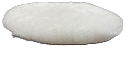Lambs Wool Polishing Pads Sheepskin Buffing Pads with Hook and Loop Cutting Pad (4 Pack, 7Inch)