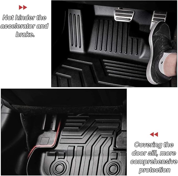 KUST 3D Floor Mats for Ford Mustang 2015-2025 2026 (NOT for Mach-E), All Weather TPE Rubber Car Mats for Mustang Accessories 2 Row Floor Rear Odorless Non-Slip High Edges