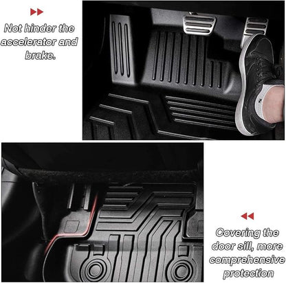 KUST 3D Floor Mats for Ford Mustang 2015-2025 2026 (NOT for Mach-E), All Weather TPE Rubber Car Mats for Mustang Accessories 2 Row Floor Rear Odorless Non-Slip High Edges