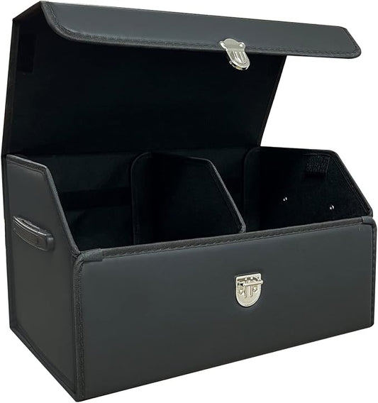 Trunk Organizer for Car,Trunk Organizer for SUV & Sedan,With Lid,Multi-Functional,Foldable Cargo Stotage Box - Black - Small