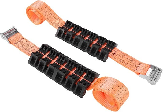Emergency Tire Traction Straps 2 Pack - NonSlip Solution to Get Off Snow or Mud with Gloves for Truck SUV Allweather Tire Grip
