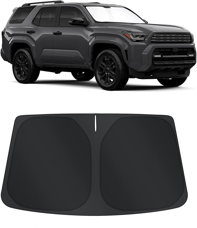 TINGLU Sun Shade for Toyota 4Runner 2025 2026 Accessories Windshield Sun Shade Window Shade UV Rays Protection Sun Visor Cover with Steering Wheel Sunshade Storage Bag