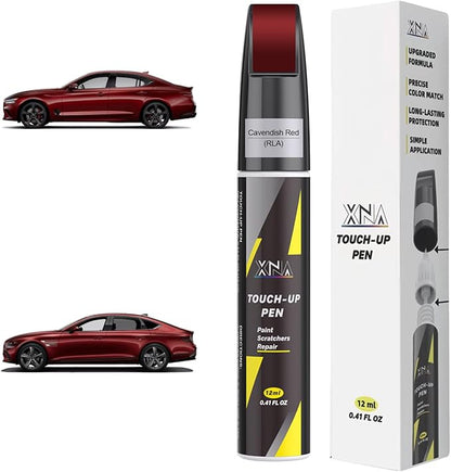 XNA Cavendish Red(RLA) for Genesis Touch Up Paint, Car Scratch Remover for Nicks and Chips Repair, 2-In-1 Quick & Easy Fix Car Scratch Repair Kit with Exact Color-Matched