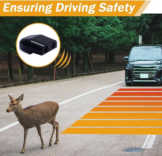 MACHSWON Deer Whistles for Car Invisible Automotive Interior Safety Products Animal Warning Devices Horns Sensor Alerts Gadgets for Car SUV Truck Vehicles Black 4pcs