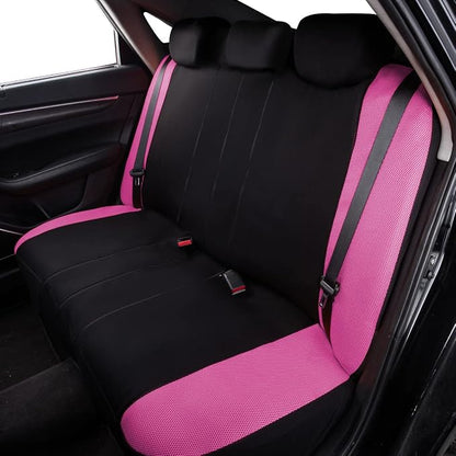 Flying Banner Butterfly car seat Covers ful Set Fashion Universal Lady Woman Female Rear Bench Split Colorized (Full Set, Pink)