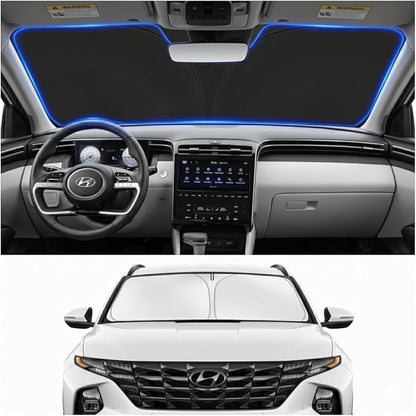 Windshield Sun Shade for Hyundai Tucson Accessories 2022-2024 2025 2026- Windshield Sunshade Cover Front Window Shade Custom Fit Tucson Sun Visor Protector Foldable Blocks UV Rays